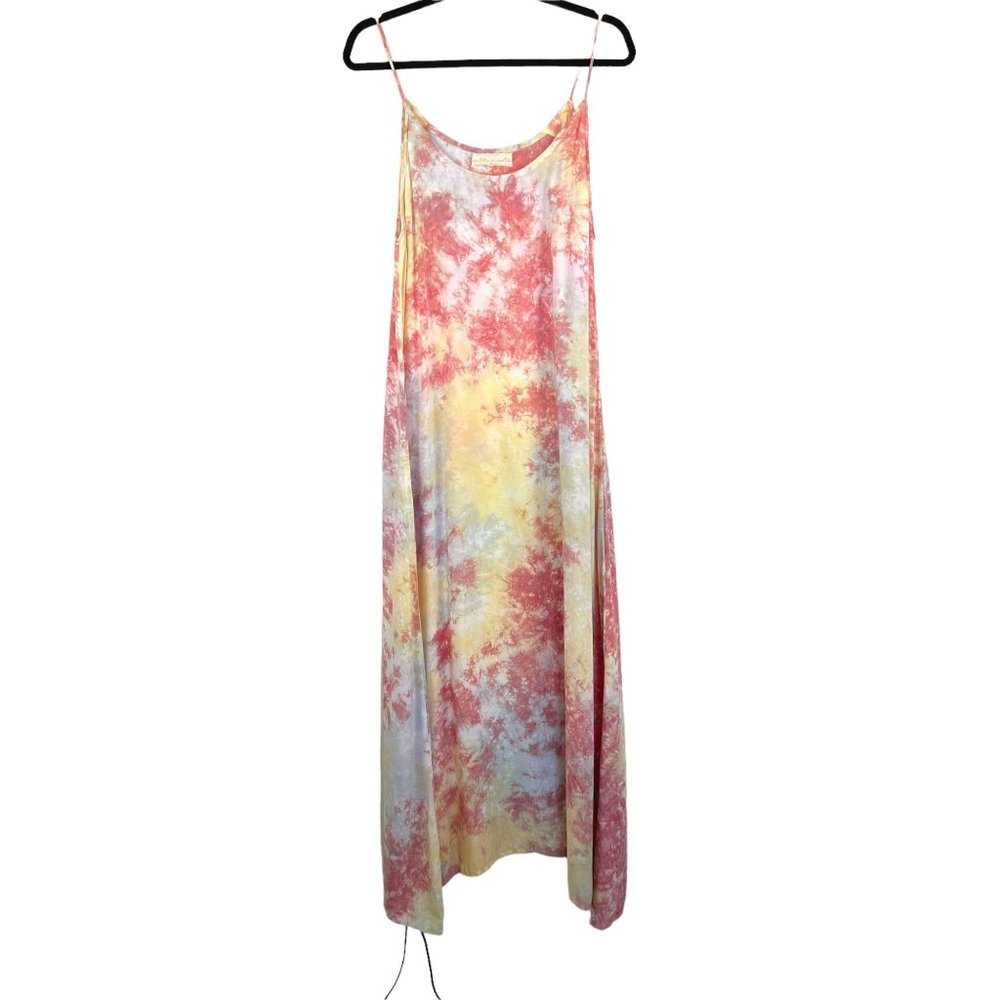 Natalie Martin Sunrise Tie Dye Trapeze Swing Cami Strap Maxi Dress